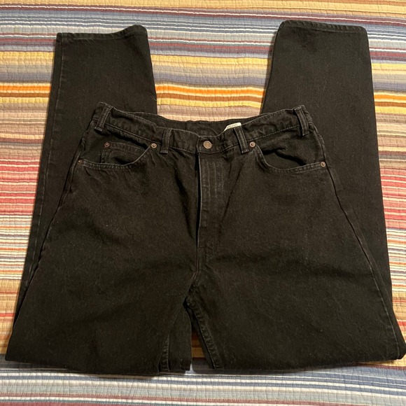 Levi's‎ Vintage 506 Black Jeans Mens Size 36x34 Straight Leg Denim Orange Label - Picture 3 of 6